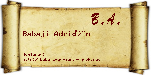Babaji Adrián névjegykártya
