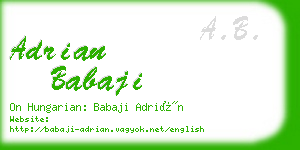 adrian babaji business card